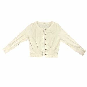 Madewell Ribbed Button Front Cardigan Cream Ivory Size Small